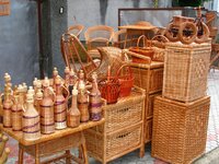 Рынок изделий из лозы в селе Иза